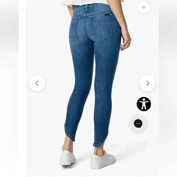 Joe’s Jeans The Iconic mid rise skinny ankle jeans with tulip fringe hem - Picture 2 of 13